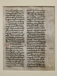 Manuscriptblad met tekst in Bolorgir