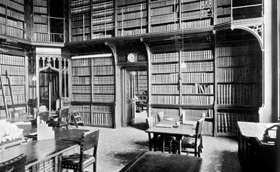 Kaartenkamer, bibliotheek van het Lagerhuis, Palace of Westminster, Londen, ca. 1905