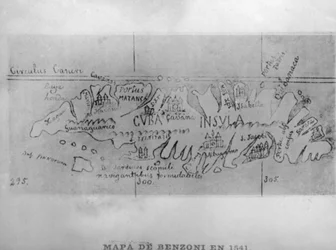 Kaart van Benzoni, 1541, 1920s