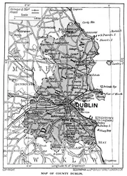 Kaart van County Dublin, Ierland, 1924-1926