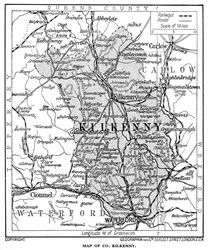 Kaart van County Kilkenny, Ierland, 1924-1926