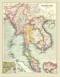 Kaart van Achter-Indië, 1902