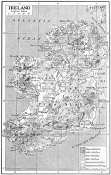 Kaart van Ierland, ca. 1930s