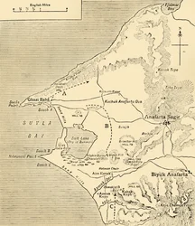 Kaart van Suvla Bay, Gallipoli-schiereiland, Eerste Wereldoorlog, 1915, ca. 1920