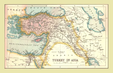 Kaart van Turkije in Azië, 1902