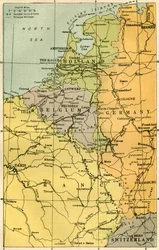 Kaart van de Belgische Grens met Forten, 1919