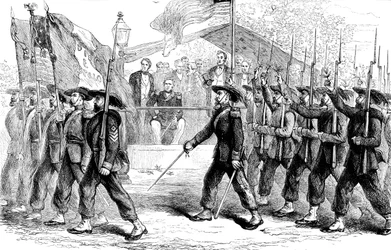 Defilé van de Garibaldi Garde voor president Lincoln, 1861-1865