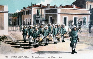 Marcherende band, Franse Vreemdelingenlegioen, ca. 1910