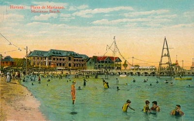 Marianao badstrand, Havana, Cuba, ca. 1910