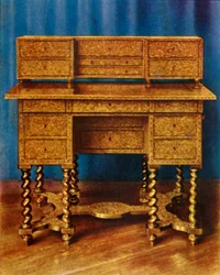 Marqueterie schrijftafel van Koning Willem III, 1938