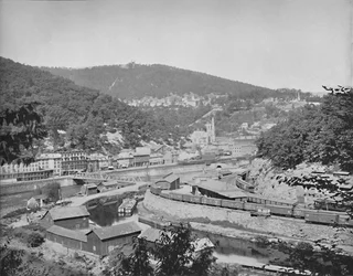 Mauch Chunk, Pennsylvania, met uitzicht op Mount Pisgah