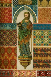Middeleeuws weven, borduren, email en geschilderde sculptuur, 1898
