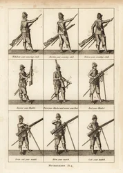 Militaire oefeningen van musketiers