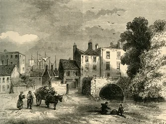 Mill Pond Brug, in 1826, ca. 1878