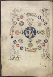 Miniatuur Annus uit Liber Scivias door Hildegard van Bingen, ca. 1220