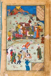 Miniatuur uit Yusuf en Zalikha Legende van Jozef en Potifars vrouw door Jami