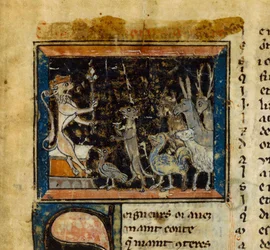 Miniatuur uit Le Roman de Renart
