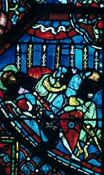 Wonder van de bloeiende lansen, glas-in-lood, Kathedraal van Chartres, Frankrijk, c1225