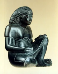 Model van een zittende schrijver, Oud-Egyptisch, 18e dynastie