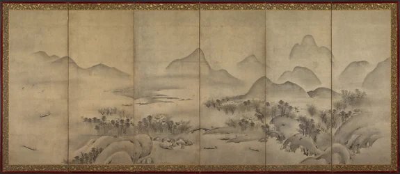 Landschap bij maanlicht, een van een paar, late 1500s