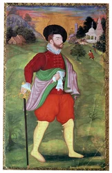 Mughal portret van een Europeaan, 16e eeuw