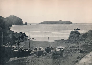 Mullion Cove - met zicht op Mullion Island, 1895
