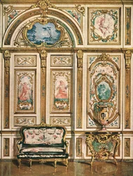 Muurschildering in het Paleis van Fontainebleau, Frankrijk, 1928