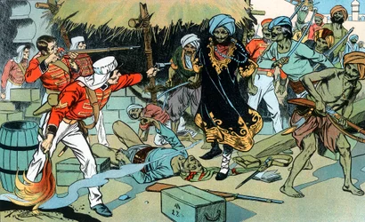 Muiters die het magazijn in Delhi aanvallen, Indiase Muiterij, 11 mei 1857 ca. 1900