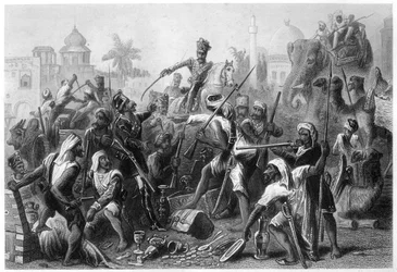 Opstandige Sepoys die buit verdelen, 1857, ca. 1860