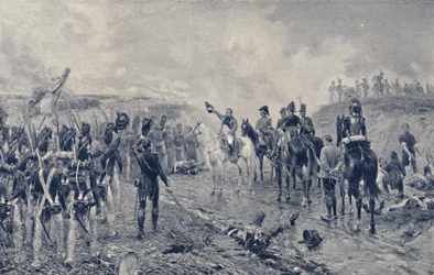 Napoleon en de Oude Garde voor Waterloo