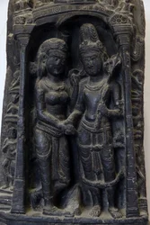 Nationaal museum van India, Delhi. Huwelijk van Shiva en Parvati. Pala