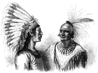 Inheemse Amerikaanse krijgers, c1880
