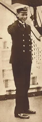 Marine cadet Prins Albert op het koninklijke jacht Victoria en Albert, 1912