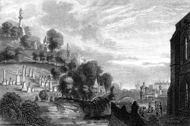 Necropolis begraafplaats in Glasgow, 1888