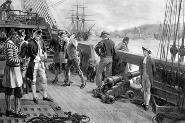 Nelsons Eerste Voetstap in de Marine, Chatham, 1771