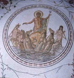 Neptunus op zijn wagen, met hippocampi en tritons
