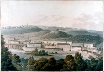 New Lanark Mills, Schotland, ca. 1815
