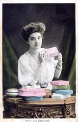 Nieuwjaarsgeschenk, Franse ansichtkaart, c1900