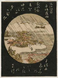 Nachtregen op de Karasaki-den uit de serie Acht Zichten van de provincie Omi, 1770s