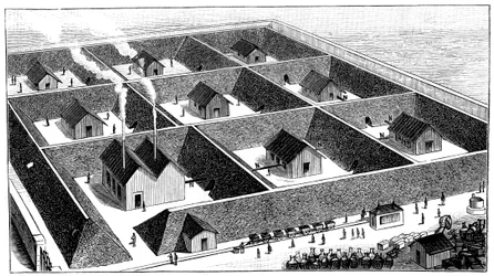 Nitroglycerine verwerkingsfabriek, explosievenfabriek, Val Bormida, nabij Cengio, Italië, 1888