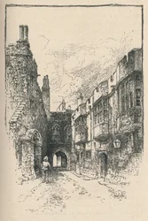 Noordelijke poort en bibliotheek, vanaf de toren van koning Jan, 1895