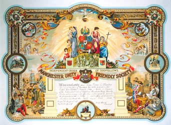 Certificaat van ambtsdragers van de Female Lodge van de Manchester Unity Friendly Society, 1929