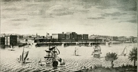 Oude Fort William, vanaf de rivier, 1754, 1925