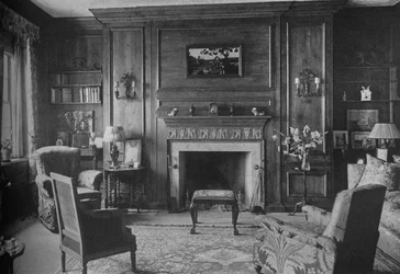 Oude Georgische lambrisering in het kantoor van Miss Morgan, huis van Miss Anne Morgan, New York City, 1924