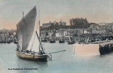 Oude Haven. Folkestone, eind 19e-begin 20e eeuw