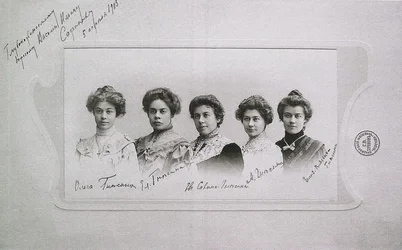 Olga, Elena, Eugenia, Maria en Elizaveta Gnessin Gnessin zusters, 1905