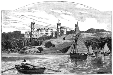 Osborne House vanaf de Solent, East Cowes, Isle of Wight, 1900