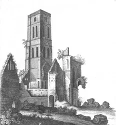 Osney Abbey nabij Oxford, eind 18e-begin 19e eeuw