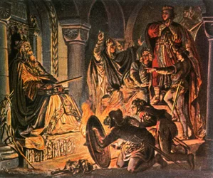 Otto III bezoekt het graf van Karel de Grote, 1000 AD, 1936