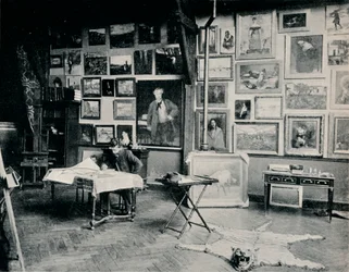 P. Roll in zijn studio, c1897